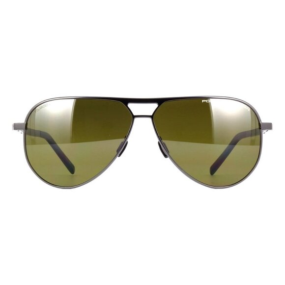 New PORSCHE DESIGN Grey Polarised Aviator P8942 B Sunglasses Women - Picture 2 of 4